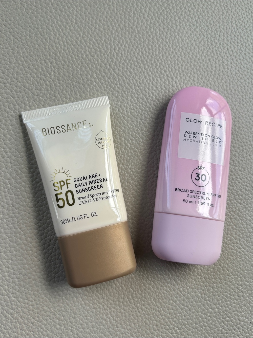 Biossance sunscreen  + glow recipe Daily Mineral Sunscreen (all brand new )